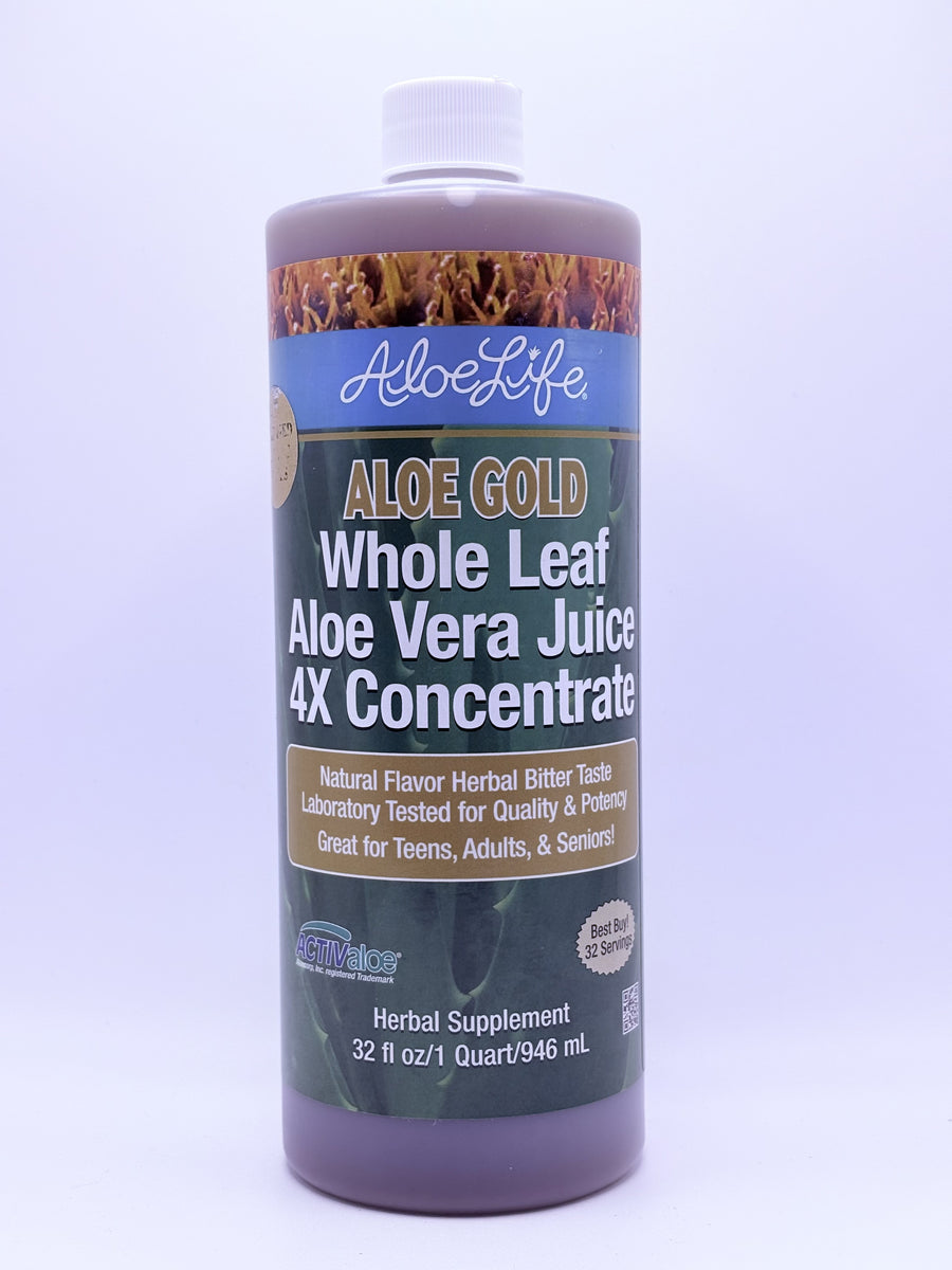 Aloe Life Aloe Gold Whole Leaf Aloe Vera Juice 4x Concentrate 32 fl oz