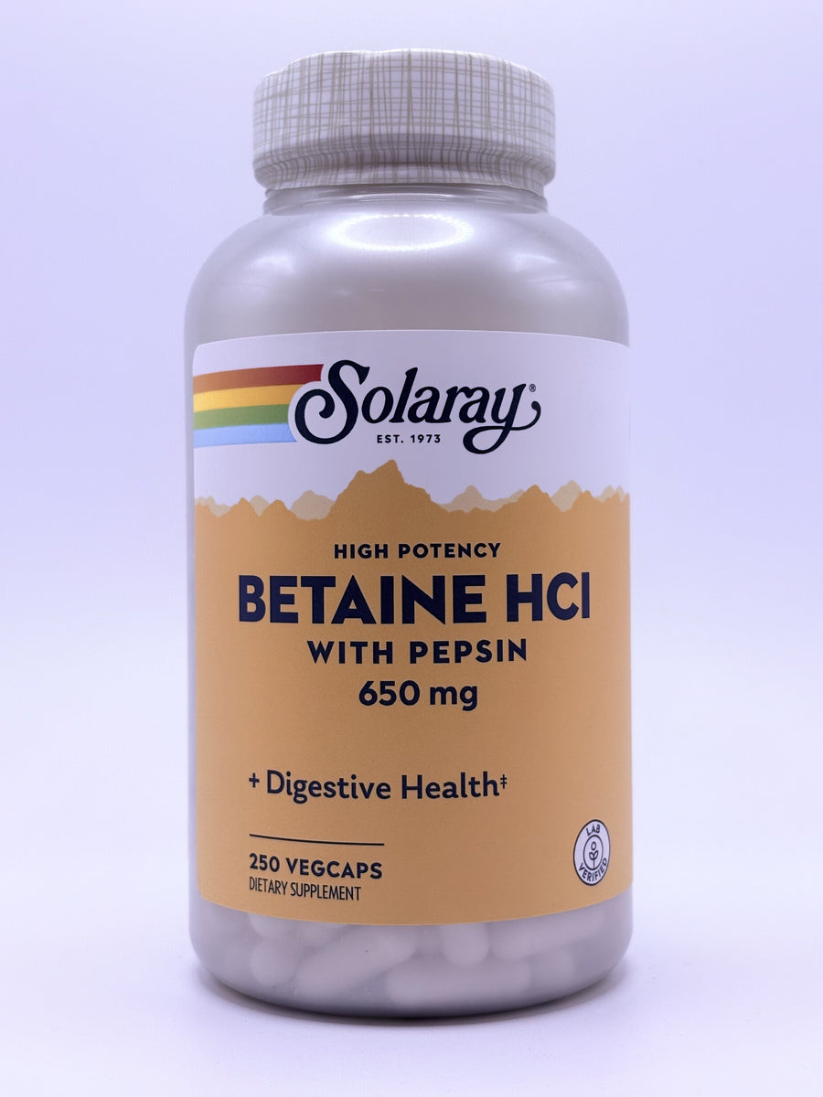 Solaray Betaine HCl with Pepsin 650mg 250 capsules