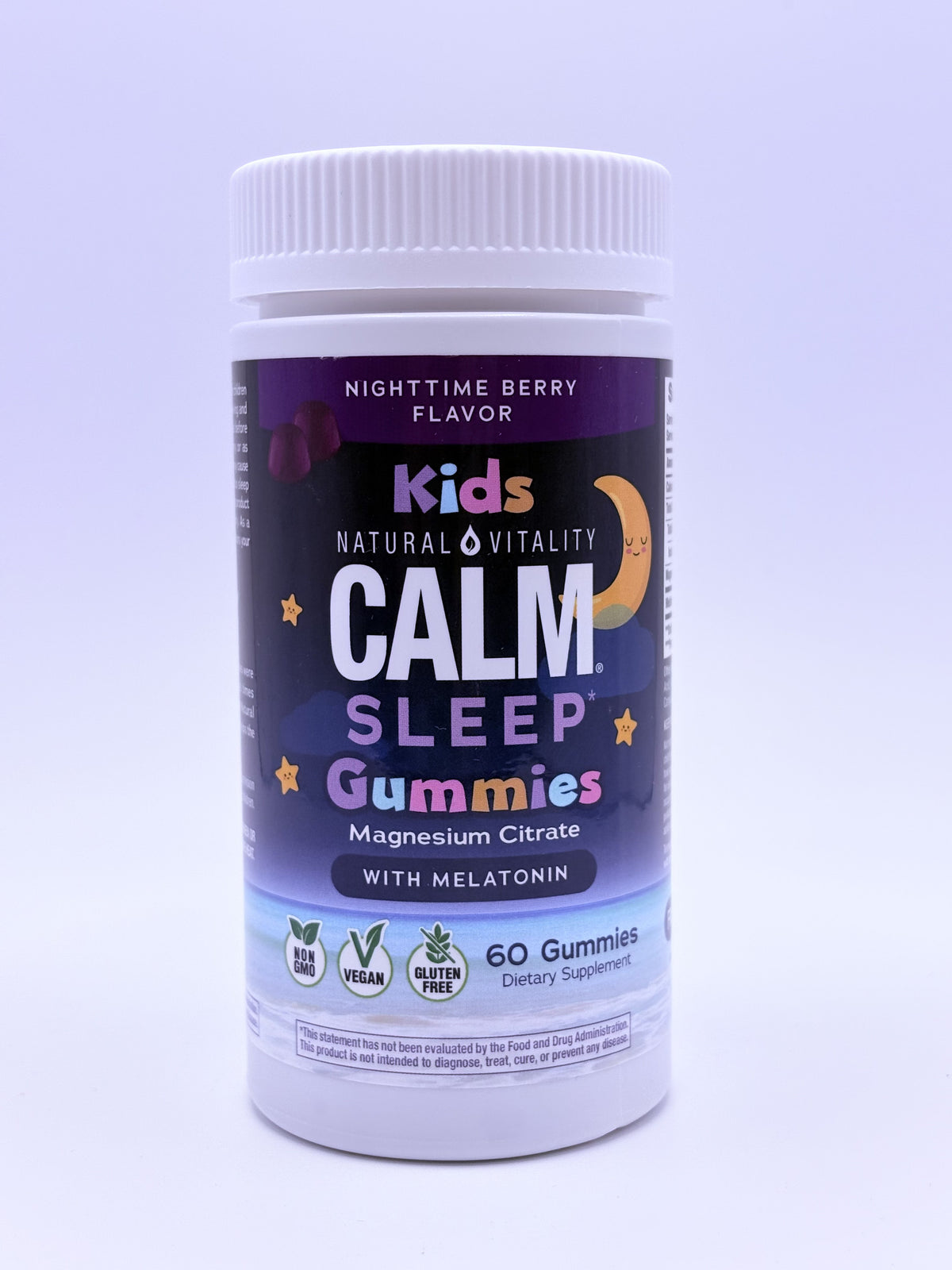 Kids Natural Vitality Calm Sleep Gummies Magnesium Citrate with Melatonin 60 Gummies