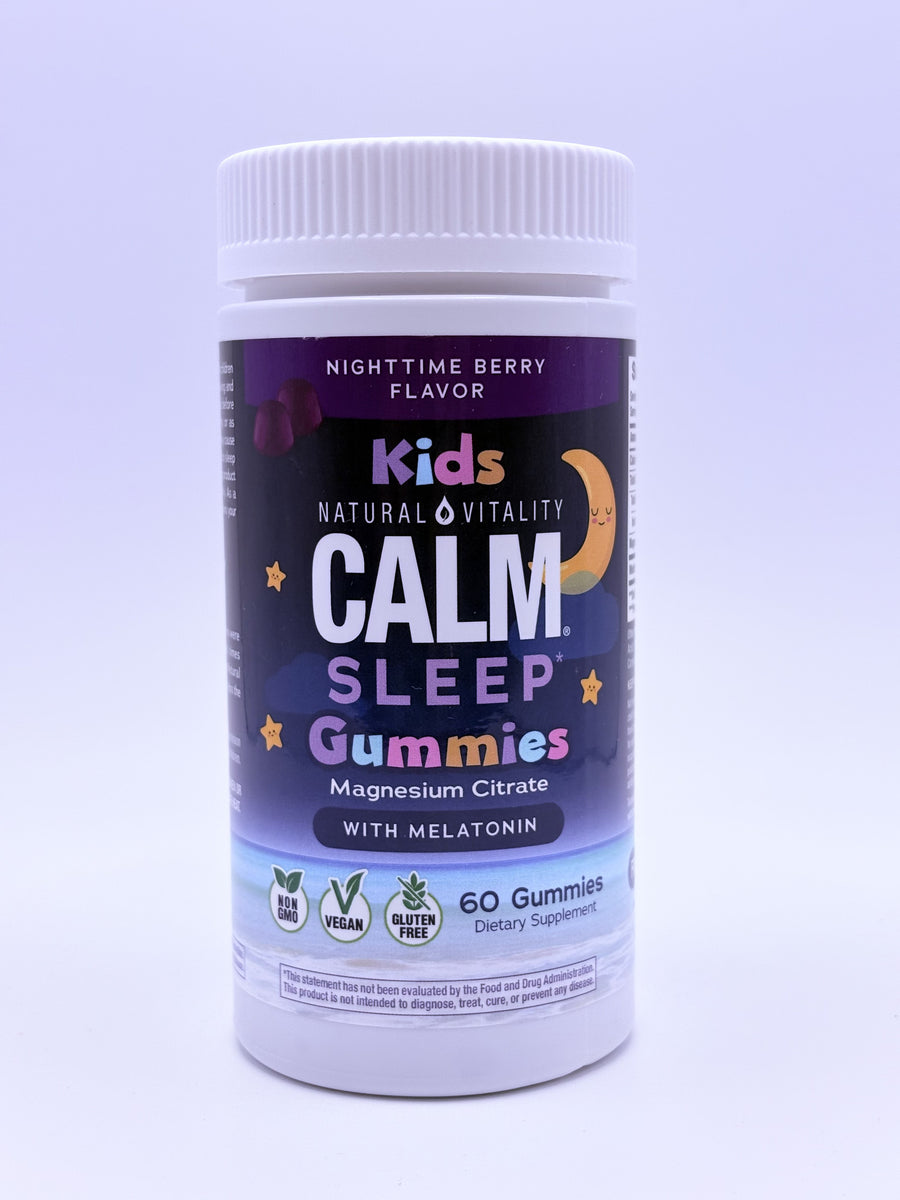 Kids Natural Vitality Calm Sleep Gummies Magnesium Citrate with Melatonin 60 Gummies