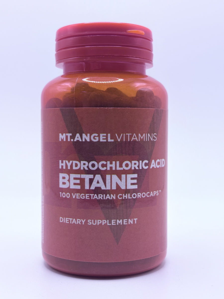 Mt. Angel Vitamins Hydrochloric Acid Betaine 100 Capsules
