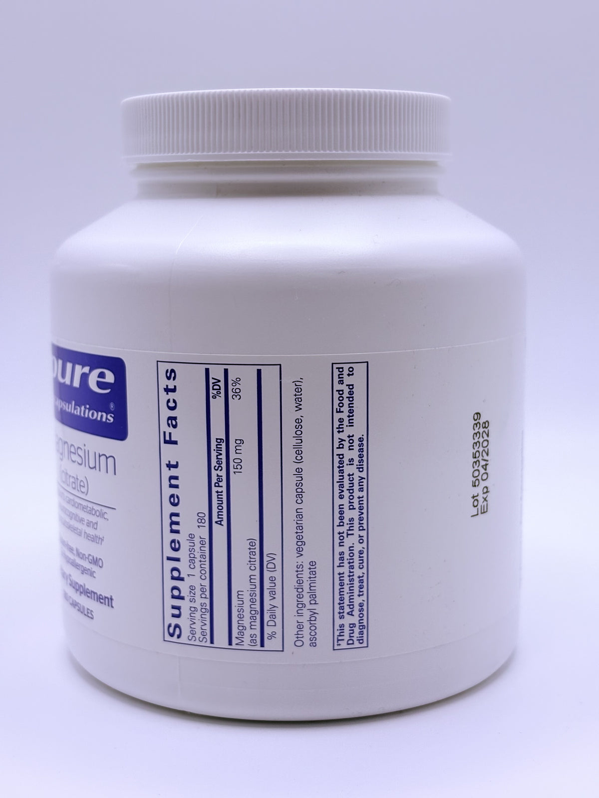 Pure Encapsulations Magnesium Citrate 180 capsules
