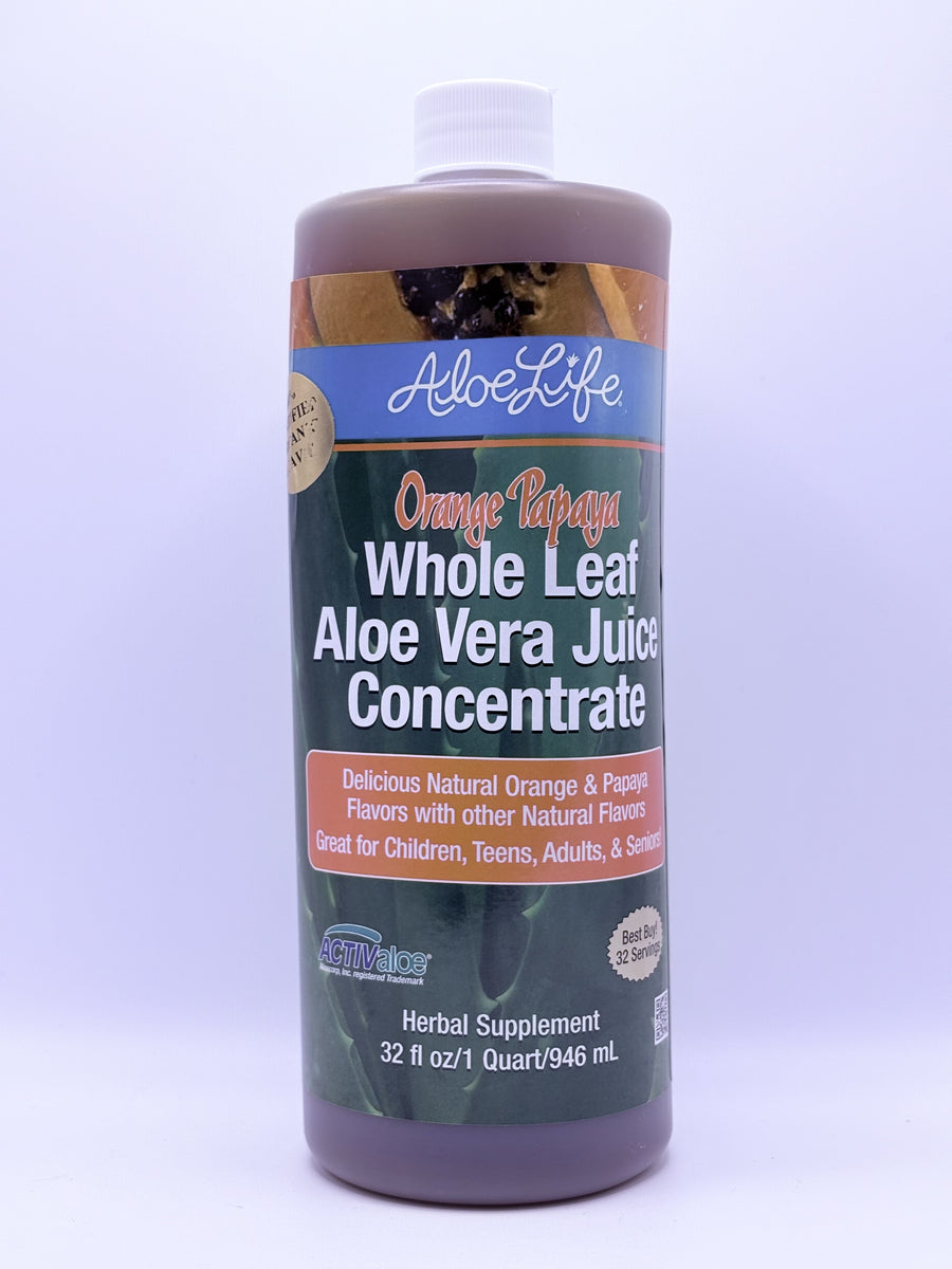 Aloe Life Orange Papaya Whole Leaf Aloe Vera Juice Concentrate 32 fl oz