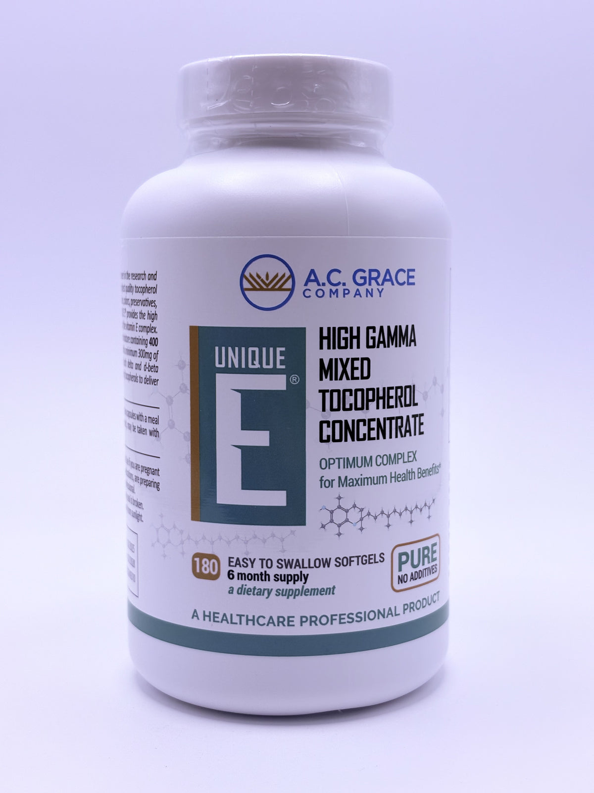 Unique E High Gamma Mixed Tocopherol Concentrate 180 Caps
